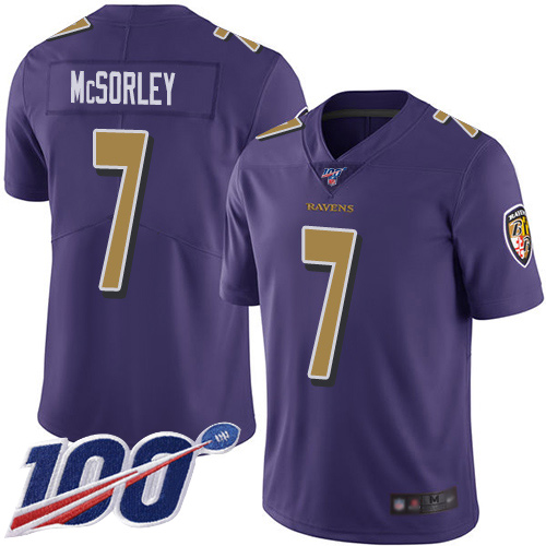 Baltimore Ravens Limited Purple Men Trace McSorley Jersey NFL Football #7 100th Season Rush Vapor Untouchable->baltimore ravens->NFL Jersey